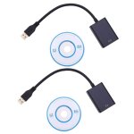 Adaptateur audio - vido hdtv 2x usb 3. 0 vers hdmi hd 1080p, cble convertisseur pour pc windows 7 / ...