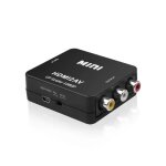 Adaptateur audio - vido, mini convertisseur vido hd hdmi vers rca av cvsb l r, 1080p, sortie ntsc pal, ...