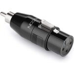Adaptateur audio xlr vers cinch rca - femelle xlr vers rca pour c�ble 3 p�les - microphone, haut - parleur, ...