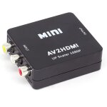 Adaptateur av vers hdmi full hd 1080p 4k vido audio tv 3 rca cvbs hdmi avec cble de charge usb