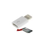 Adaptateur blanc pour iphone 6 / 6 plus, 5 / 5s / 5c, mini ipad / mini 2 retina, ipod touch 5, 4, nano ...