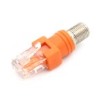 Adaptateur bnc femelle vers rj45 m�le, 1 pi�ce, coupleur de baril coaxial, connecteur rj45 vers rf
