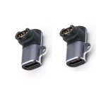 Adaptateur type - c femelle vers montre garmin vertical coudé - lot de 2, aluminium gris foncé Adaptateur type - c femelle vers montre garmin vertical coudé - lot de 2, aluminium gris foncé