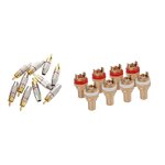 Adaptateur câble audio coaxial, 10 pièces, connecteur rca sans couture avec 8 pièces, rouge + blanc, ... Adaptateur câble audio coaxial, 10 pièces, connecteur rca sans couture avec 8 pièces, rouge + blanc, ...