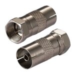 Adaptateur cble coaxial antenne tv type f mle  tv adaptateur femelle dvb - t t2 adaptateur antenne ...