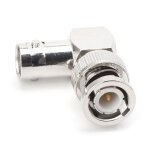 Adaptateur de c�ble coaxial rf en forme de l, connecteur bnc m�le � angle droit vers femelle