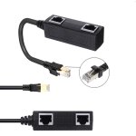 Adaptateur de c�ble ethernet, port s�parateur adaptateur de c�ble r�seau, connecteur 1 � 2 ports coupleur ...