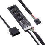 Adaptateur de cble d'extension multiplicateur de port hub 1  4 de 9 broches usb 2. 0 avec alimentation ...