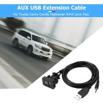 Adaptateur de c�ble d'extension usb, 3. 5mm, 1 / 8 aux, pour toyota camry corolla highlander rav4 levin ...