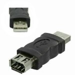 Adaptateur de cble firewire ieee 1394 6 broches femelle f vers usb m mle