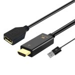 Adaptateur de c�ble h146 hdmi / m + usb 2. 0 vers dp / f pour pc portable ps4 vers dp 4k hd, convertisseur ...