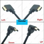 Adaptateur de c�ble hdmi vers hdtv femelle, mini micro hd, angle droit de 90 degr�s vers le haut, le ...