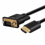 Adaptateur c�ble m�le vers m�le, hdmi vers vga, plaqu� or, 1080p pour projecteur dvd hdtv, playstation ...