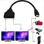 Adaptateur de cble sparateur 1 entre mle  2 sorties femelles 1080p compatible hdmi adapt  la console ...