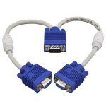 Adaptateur de cble sparateur vga pour ordinateur  2 moniteurs, connecteur 15 broches, deux ports mle ...