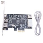 Adaptateur de carte firewire ieee 1394a 4 ports (3 + 1) new - pci - e a pcie avec cble ieee 1394 6 broches ...
