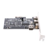 Adaptateur de carte firewire pci - e 1x ieee 1394a, 4 ports (3 + 1) avec 6 broches  4 broches, cble ...