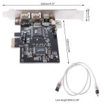 Adaptateur de carte firewire pci - e 1x ieee 1394a 4 ports (3 + 1) avec cble ieee 1394 6 broches  4 ...
