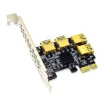 Adaptateur de carte de multiplicateur pci e express 1x  16x, port pcie 1  4 fentes pour le minage de ...