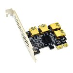 Adaptateur de carte de multiplicateur pcie express 1x  16x, port pcie 1  4, usb 3. 0, pour le minage ...