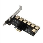 Adaptateur de carte pci - e 1x1 � 7 riser multiplicateur connecteur hub pci - express usb 3. 0 convertisseur ...