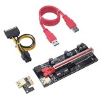 Adaptateur de carte pci express ver009s plus pci - e riser 009s 6pin molex usb 3. 0 cble 1x 16x prolongateur ...