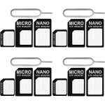 Adaptateur de carte sim nano 4 en 1, 4 ensembles d'adaptateurs de carte sim, adaptateur de carte sim ...