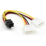 Adaptateur de carte vido double atx ide molex, 6 pouces, 4  6 broches, pci express, pcie, cble de ...