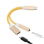 Adaptateur de casque 2 en 1 usb type c vers prise aux 3. 5mm, cble de charge et de sortie audio pour ...