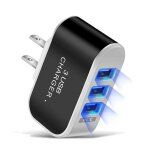 Adaptateur de chargeur mural usb 5v 1a, 3 ports, couleur bonbon, pour tlphone portable, voyage, iphone, ...