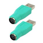 Adaptateur de clavier et souris ps2 vers usb type a, 2 pices en plastique, connecteur femelle vers mle, ...