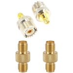 Adaptateur coaxial rf sma femelle vers prise uhf so239 femelle, 2 jeux de connecteurs de c�ble d'antenne ...