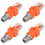 Adaptateur coaxial vers ethernet, lot de 4 convertisseurs coaxial rf f vers rj45 mâle pour testeur de ... Adaptateur coaxial vers ethernet, lot de 4 convertisseurs coaxial rf f vers rj45 mâle pour testeur de ...