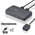 Adaptateur de commutateur kvm usb 2. 0 2 en 4 sorties, hub 4 en 4 sorties, séparateur de partage d'imprimante ... Adaptateur de commutateur kvm usb 2. 0 2 en 4 sorties, hub 4 en 4 sorties, séparateur de partage d'imprimante ...