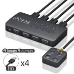 Adaptateur de commutateur kvm usb 2. 0 2 en 4 sorties, hub 4 en 4 sorties, séparateur de partage d'imprimante ... Adaptateur de commutateur kvm usb 2. 0 2 en 4 sorties, hub 4 en 4 sorties, séparateur de partage d'imprimante ...