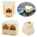 Adaptateur de connecteur ethernet rj45 cat 5 6 lan, 10 pièces / lot, séparateur de réseau double Adaptateur de connecteur ethernet rj45 cat 5 6 lan, 10 pièces / lot, séparateur de réseau double