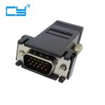Adaptateur de connecteur vga m�le rvb 15 broches vers lan cat5 cat5e rj45 ethernet femelle, noir