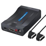 Adaptateur de convertisseur audio vido, 1080p, hdmi, compatible avec scart, pour tv hd, dvd, pour sky ...