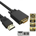 Adaptateur de convertisseur de cble hdmi vers vga, 1. 8m, pour hdtv, moniteurs de bureau, vido 1080p, ...