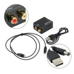 Adaptateur convertisseur optique numrique toslink coax vers analogique l / r rca adaptateur + cble