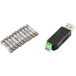 Adaptateur de convertisseur usb vers rs485 485 et 10 pices, 6mm x 30mm 20a, lien de fusible en cramique ...