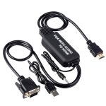 Adaptateur de convertisseur vid�o vga vers hdmi + prise audio 3. 5 + adaptateur usb, convertisseur vid�o ...