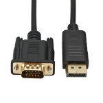 Adaptateur displayport vers vga, cble mle vers mle de 6 pieds, cordon plaqu or pour lenovo dell hp ...