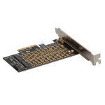 Adaptateur double m. 2 ssd vers pci express 3. 0 x4, carte d'extension pour pcie nvme sata m2 ngff ssd ...