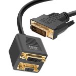 Adaptateur dvi mle vers vga femelle et dvi - i femelle compact 33cm linq noir