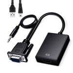 Adaptateur entre vga vers sortie hdmi 1080p vga mle vers hdmi femelle convertisseur pour ordinateur, ...