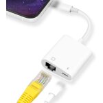 Adaptateur ethernet 2 en 1 light - ning vers rj45 10mbps / 100mbps avec port de charge, compatible iphone ... Adaptateur ethernet 2 en 1 light - ning vers rj45 10mbps / 100mbps avec port de charge, compatible iphone ...
