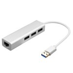 Adaptateur ethernet gigabit usb 3. 0 avec hub � 3 ports rj45 lan, carte r�seau pour windows xp 7 8 / ...