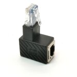 Adaptateur ethernet rj45 m�le vers femelle, extension r�seau, angle haut / bas gauche, 90 degr�s, 8p8c ...