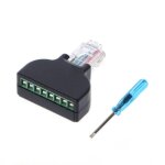 Adaptateur ethernet rj45 m�le vers terminal av � 8 broches, convertisseur � vis, prise cctv